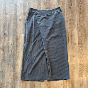 Astr The Label Grey Stripe Wrap Skirt